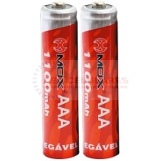 Pilha Palito Mox Aaa Recarregável C/02 - 1100mah Ni-mh