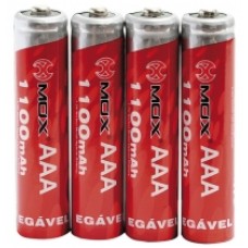 Pilha Palito Mox Aaa Recarregável C/04 - 1100mah Ni-mh