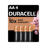 Pilha Alcalina AA Duracell Com 4 Unidades