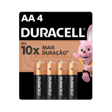 Pilha Alcalina AA Duracell Com 4 Unidades