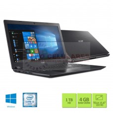 NOTEBOOK ACER ASPIRE 3 CORE i3 4GB 1TB A315-53-32U4 PRETO