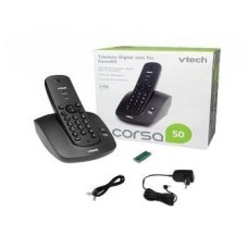 Telefone s/ Fio DECT 6.0 c/ Agenda p/ até 10 contatos - Corsa50 Preto - Vtech