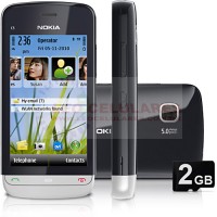 SMARTPHONE NOKIA C5-03 PRETO COM GRAFITE WI-FI 3G CÂMERA 5MP BLUETOOTH MP3 PLAYER RADIO FM SEMI NOVO