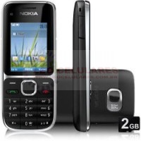Nokia C2-01 Câmera 3.2MP 3G MP3 Bluetooth Preto Desbloqueado
